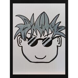 Satoru Gojo Jujutsu Kaisen Anime Manga Kawaii Fan Art 9x12 Inch Acrylic Painting